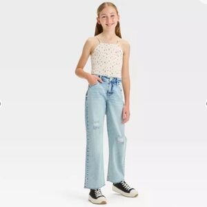 NWT Cat & Jack Baggy High-Rise Relaxed Hip & Thigh Straight Leg Jeans Size 8